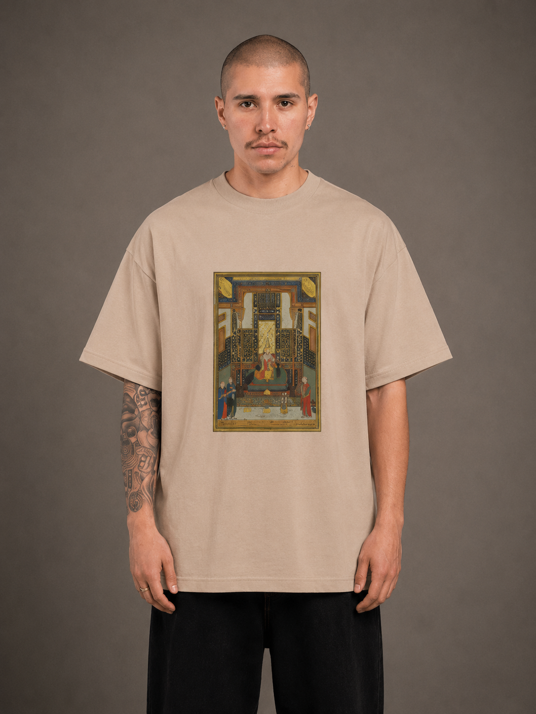 Oversized T-Shirt | "Courtly Embrace — Persian Miniature"