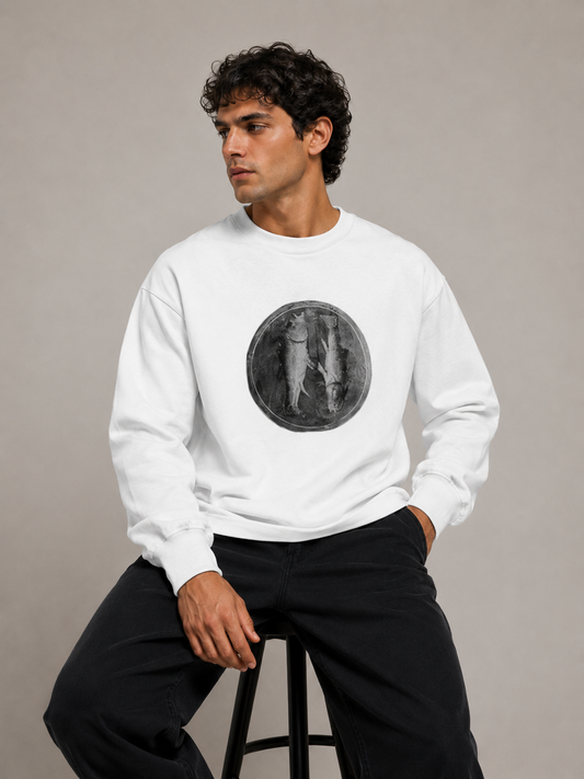 Heavyweight Long-Sleeve sweatshirt |  "Pisces — Twin Fish"