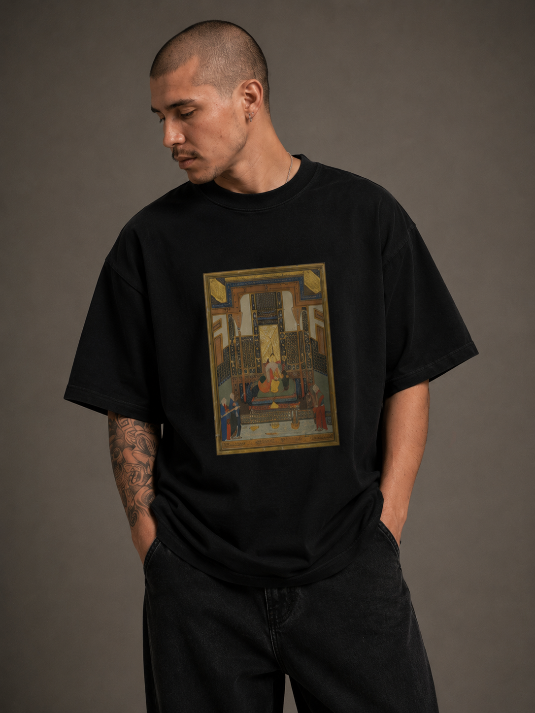 Oversized T-Shirt | "Courtly Embrace — Persian Miniature"
