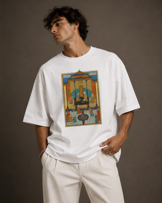Oversized Drop-Shoulder T-Shirt | "The Golden Banquet "